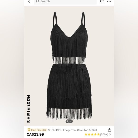 Fringe Top and Skirt - US L - Picture 1 of 2